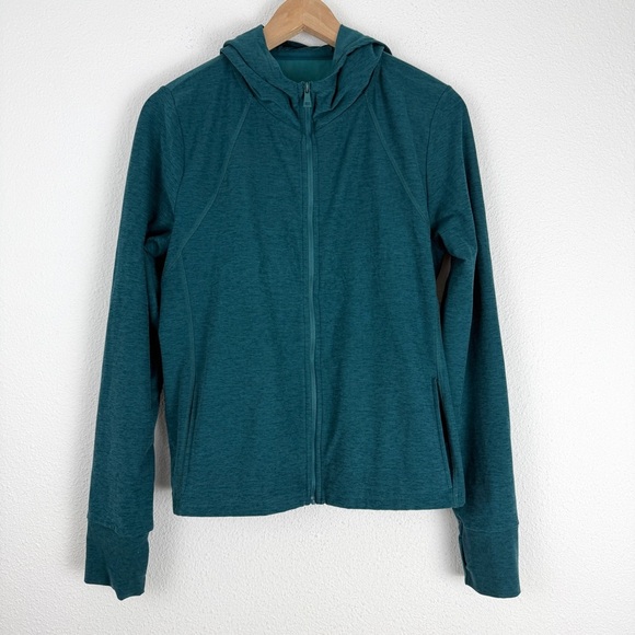 Beyond Yoga Spacedye High Energy Hoodie Hooded Jacket Large Lunar Teal - Picture 2 of 14